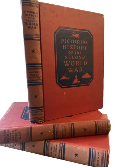 Pictorial History of the Second World War Lot / Set Hardcover 1944 Vol 1, 3 & 5