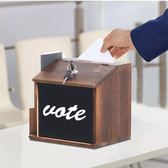XL Aktionsbox Spendenbox Vorschlagsbox Holz Spendendose Spendenhaus mit Schloß
