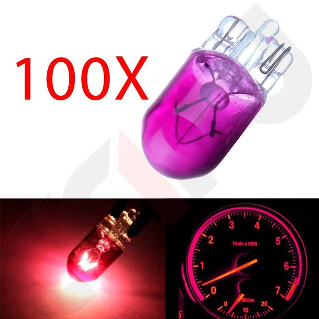 100x T10 194 168 Wedge bulb halogen Purple glass Automotive Dashboaed Light 5W