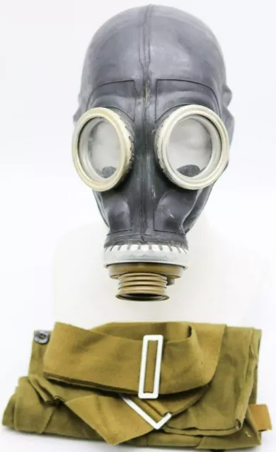 Authentique masque à gaz russe soviétique GP-5 noir et sac véritable cadeau...