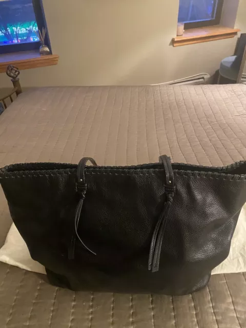 Cole Haan Black Leather Large Tote Bag