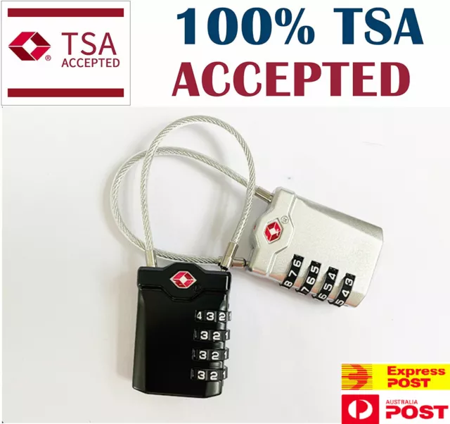 TSA Customs Code Lock 4-Digit Combination Security Padlock Travel Luggage Case