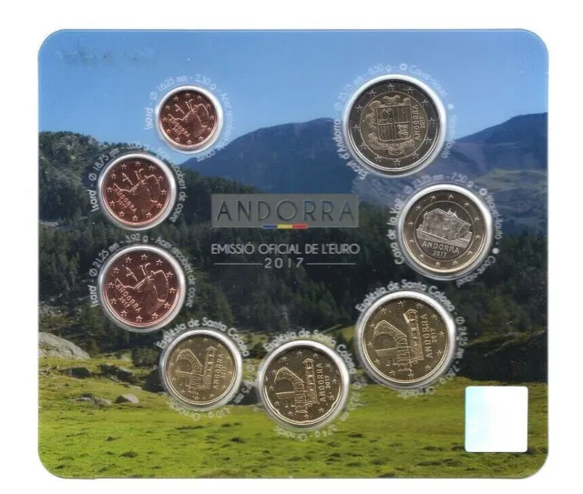 ANDORRE - Coffret BU (8 pièces) série monnaies euro Andorra 2017