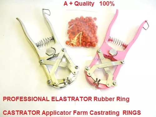 PROFESSIONAL ELASTRATOR Rubber Ring CASTRATOR Applicator Farm Castrating + RINGS