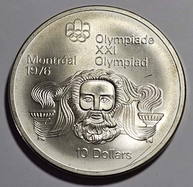 Canada 1976 MONTREAL OLYMPICS 1.44 ASW 10 Dollars Olympic HEAD OF ZEUS (G800)