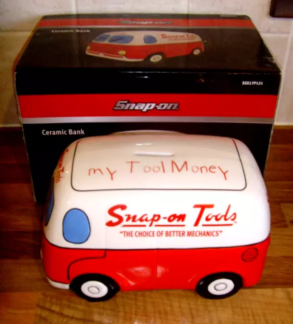 Snap On Tools Ceramic Volkwagon VW Camper Van Money Box With Original Box