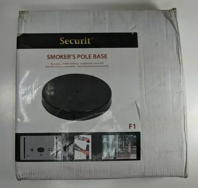 Securit SP-BL-SM-F1 Smoker's Pole Base Black Stainless Steel