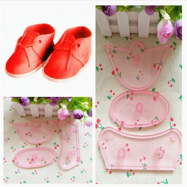 1x Herramientas de decoración para zapatos de bebé Cortador Molde Azucarería Fondant Pastel Hornear MakeZ8