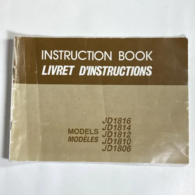 Libro de instrucciones de colección máquina de coser Janome modelos JD 1816 1814 1812 1810 1806
