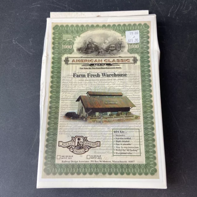 Kit de estireno almacén fresco de granja clásico americano diseño de ferrocarril #101
