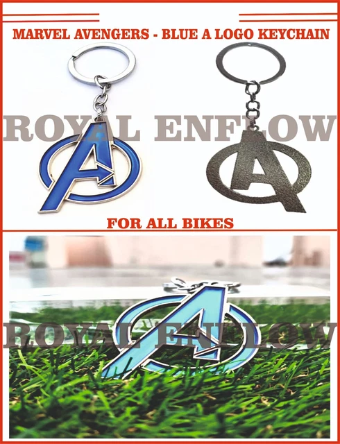 Marvel Avengers - Blue A Logo Keychain for All Bikes - Exp Ship