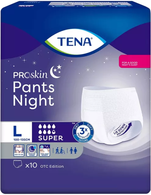 Tena Proskin Pants Nuit Culotte Absorbants Usage Unique 10pz L