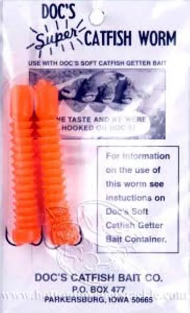 Doc's Super Catfish Worms 12 Packs Dcw-Orange (Stink/ S0Nny's Dip /Sponge)
