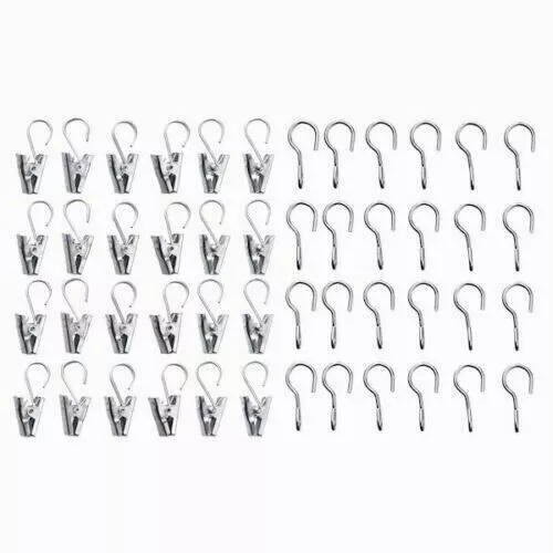 IKEA RIKTIG Curtain Hooks With Clips Stainless Steel - Pack of 24 Clips