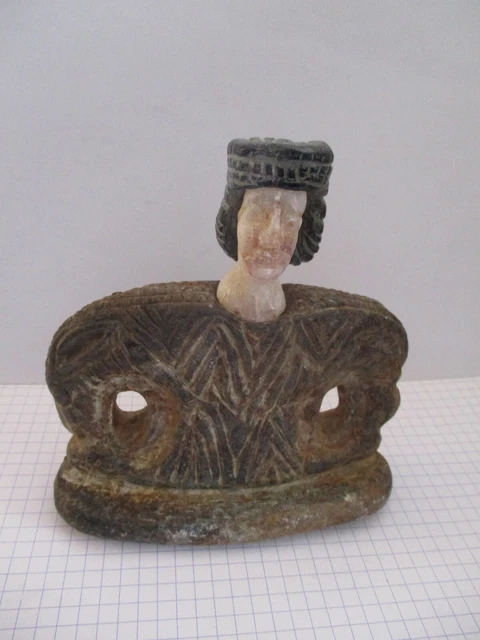 AUTHENTIQUE RARE Statuette Princesse  BACTRIANE en pierre - 3e millénaire avt JC