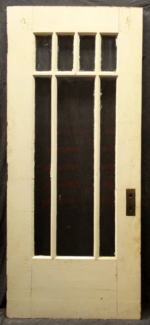 31.5x79.5"x1.75" Antique Vintage Wood Wooden Interior Entry Door 7 Windows Glass