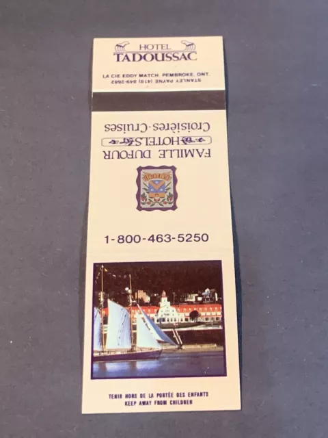 Vintage Canada Matchbook: “Hotel Tadoussac” Quebec