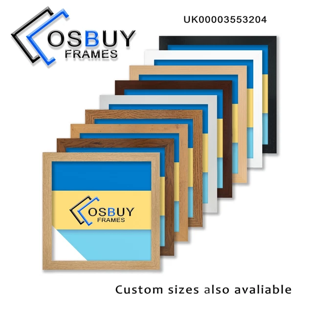 UNIQUE POSTER & Photo Frames, Square Modern Wooden Effect, Picture