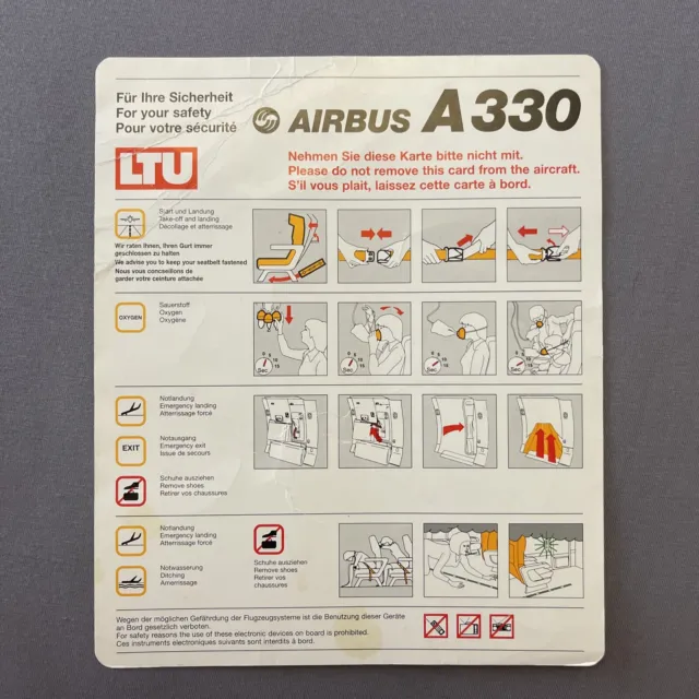LTU Airbus A330 Safet Card