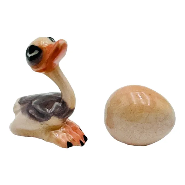 VTG Hagen Renaker Miniature Baby Ostrich & Egg Figurines