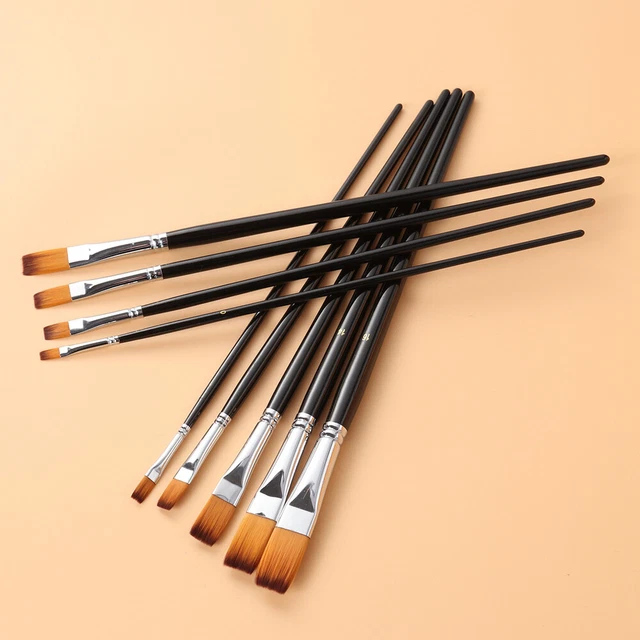 9 Pcs Watercolor Brush Set Canvas Sets Black Outfit Painting Supplies
