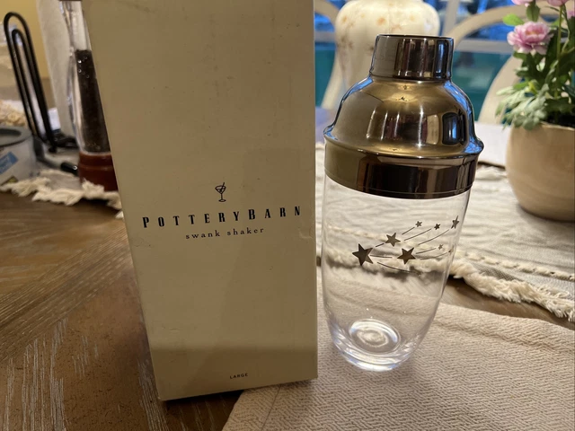 Pottery Barn Swank Shaker New Open Box 8” Drink Mixer Party Stainless Steel Nice