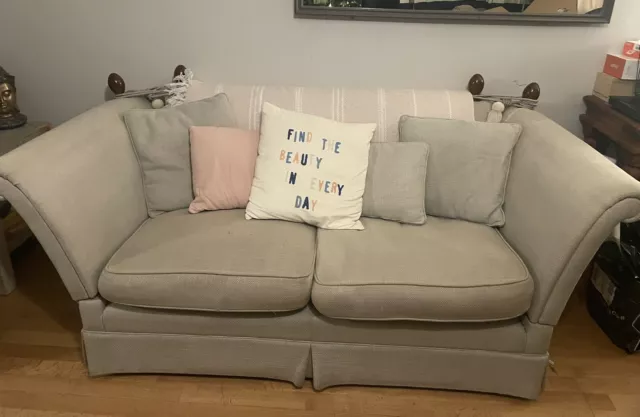 Laura Ashley Drop Arm Knole Two Seater Sofa - Grey