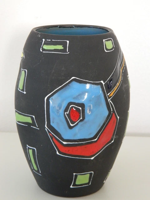 Vase peint à la main(?) en céramique 40 cm, dorures, Portugal, signé OAL et numéroté... - Décoration