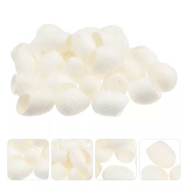 100 Pcs Finger Fresh Natural Silk Ball Cocoons Skin Care Scrub