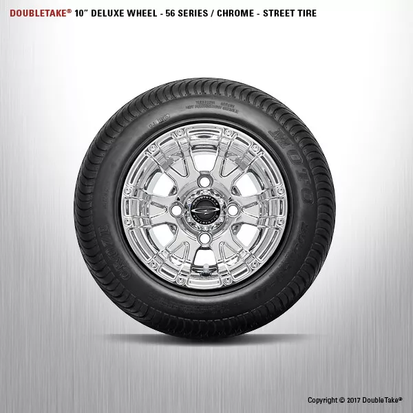 Set De 4 Double Take Chrome 56 Séries Roue Et Pneu Club Voiture DS Golf Cart