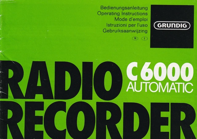 Libretto Istruzioni Per Grundig TS 1000 &ndash; Manuale Operativo Originale
