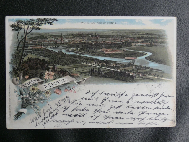 Cpa Moselle 57: Greeting From Metz - Reverse Seal Of 11. 6. 97. (1897) - Tbe