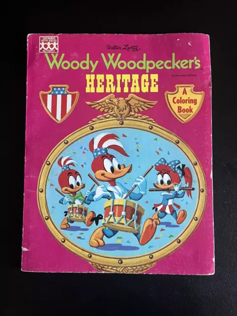 Vintage Woody Woodpecker's Heritage Coloring Book 1973 by Walter Lantz