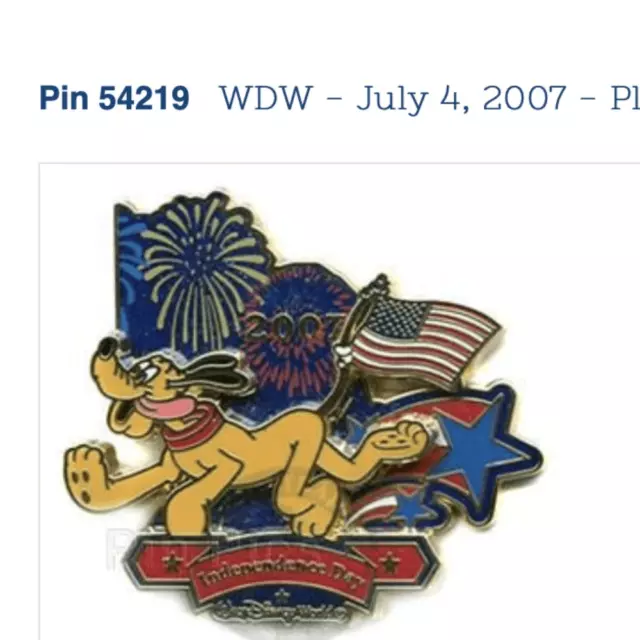 DISNEY WDW 2007 Pluto Independence Day Pin Artist Proof Limit Ed 54219 NEW