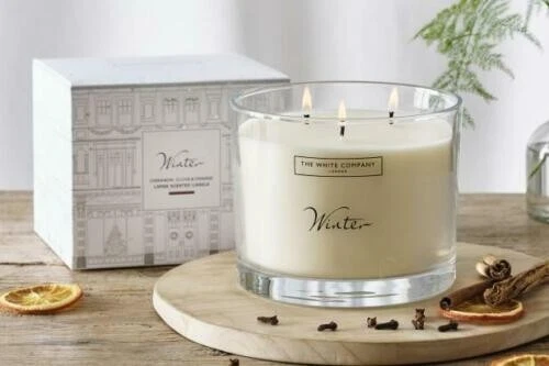 The White Company Winter Scented Candle, Cinnamon, Clove & Orange, 770g New UK