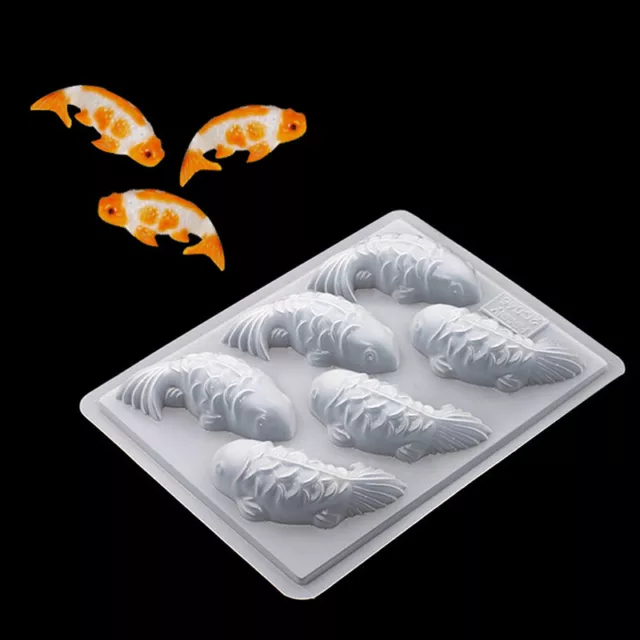 1 pieza 6 orificios moldes de silicona para pasteles de carpa de pescado 3D molde para hacer jabón hágalo usted mismo hornear en el Reino Unido