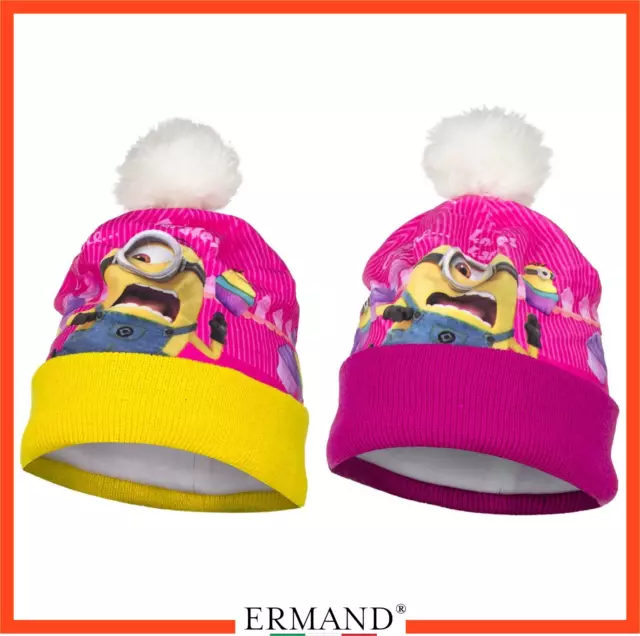 Ponpon Ufficiale Licenza Minions berretto con bambino bambina inverno autunno