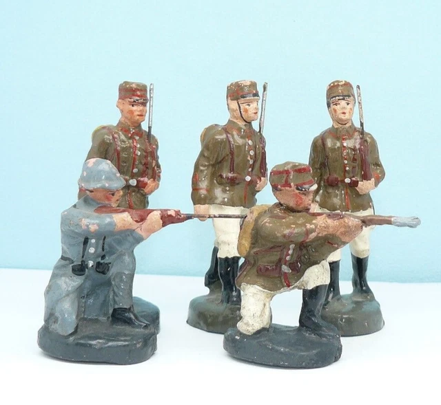 LOT DE 4 Soldats Armée Belge Durso Belgique Composition Anciens EUR 9,99 - FR