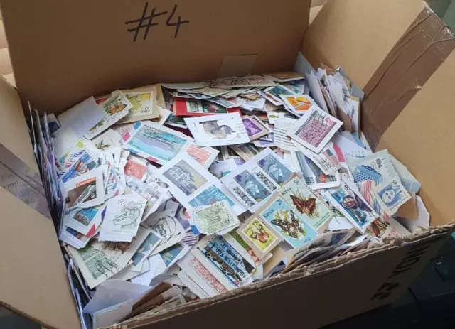 1.9kg Box of world wide stamps (mainly GB) from a charity kiloware # 4