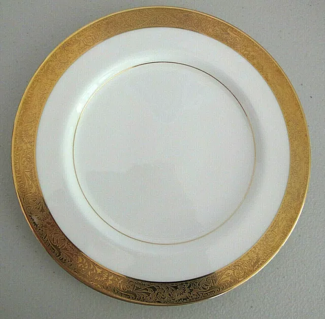 Mikasa Fine Bone China "Harrow" Gold Encrusted Band Salad Plates~ 7.5"