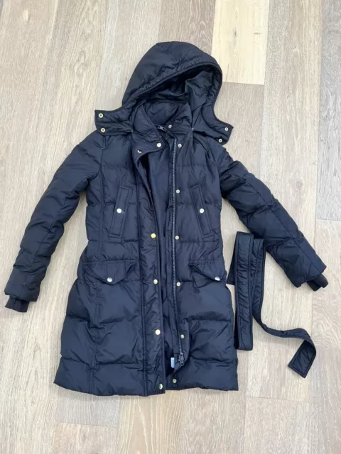 J Crew Down Puffer Coat Jacket in Black - XXS