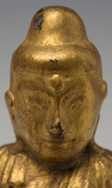 19th Century, Mandalay, Antique Burmese Wooden Seated Lotus Buddha 2