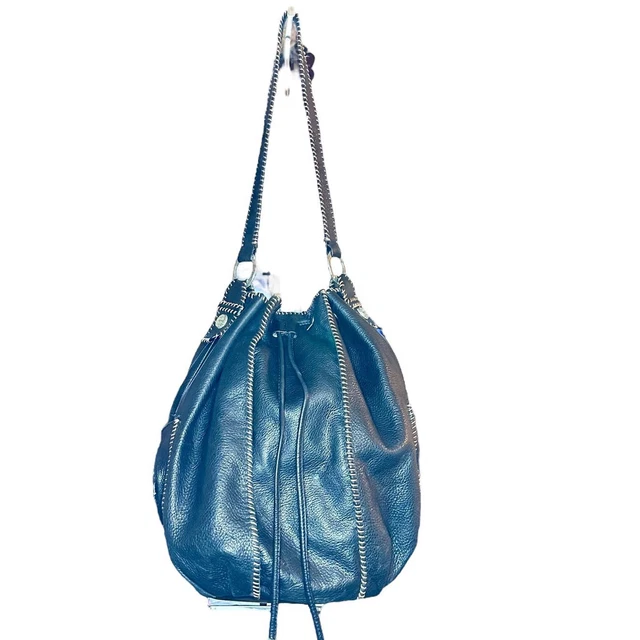 Sigrid Olsen black leather bucket bag hobo