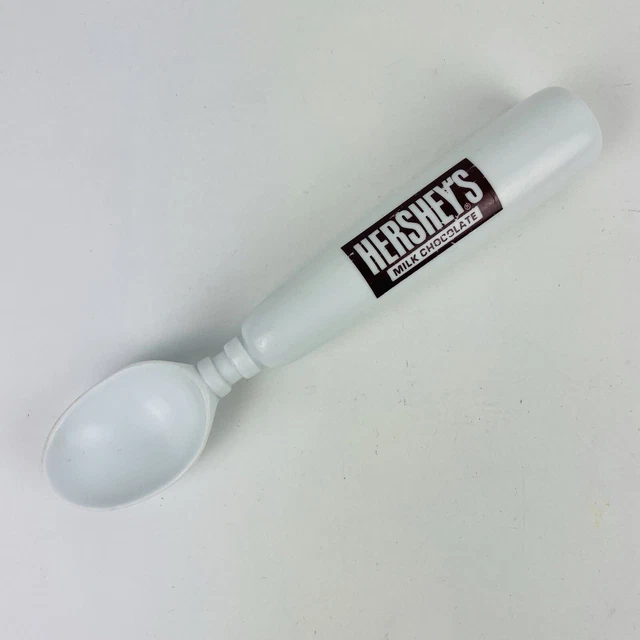VINTAGE HERSHEY'S MILK Chocolate White Plastic Ice Cream Scoop 8.75” 9