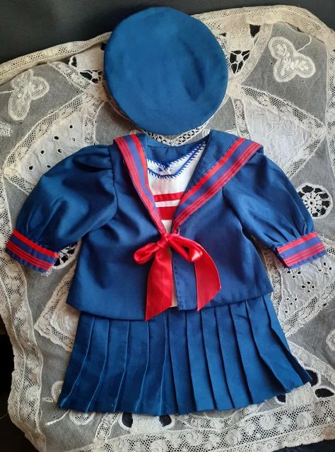 Joli Ensemble Marin Pour Poupée Ancienne - Tenue Vintage Collection