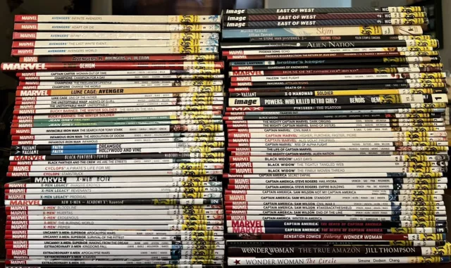Mixed Lot 89 Marvel DC Valiant Graphic Novels TPB HC Ex-Library Majority Marvel
