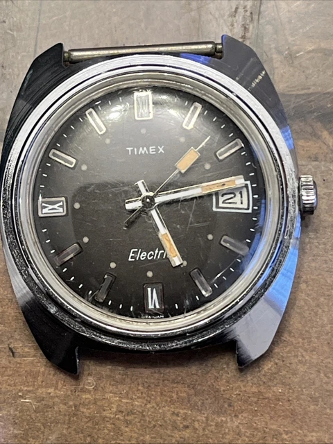 Montre Femme Timex Electric Vintage - Mouvement électromécanique, Boîtier Doré, Fonctionne
