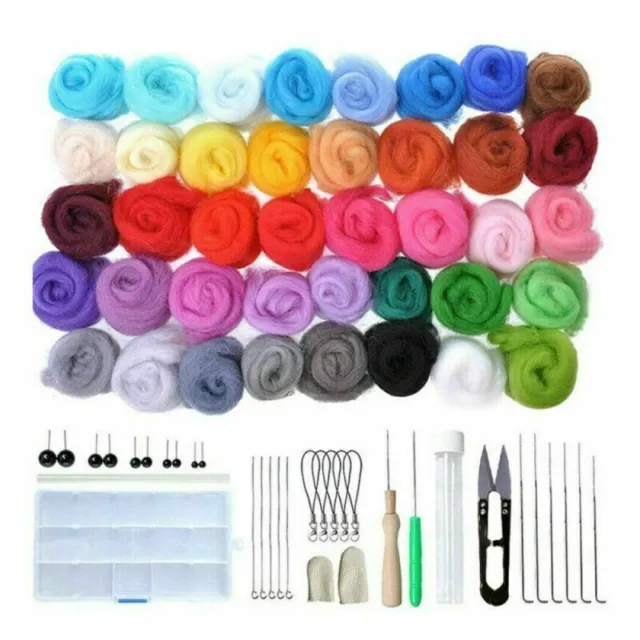 Wool Felt Needles Tool Set 40 Colors Needle Felting Starter Kit for DIY Craft