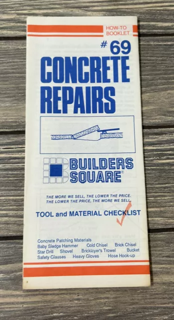 Vintage Builders Square How To Booklet #69 Concrete Repairs Brochure Pamphlet