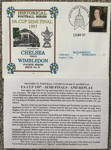 Chelsea v Wimbledon FA Cup Semi Final 1997 Dawn First Day Cover